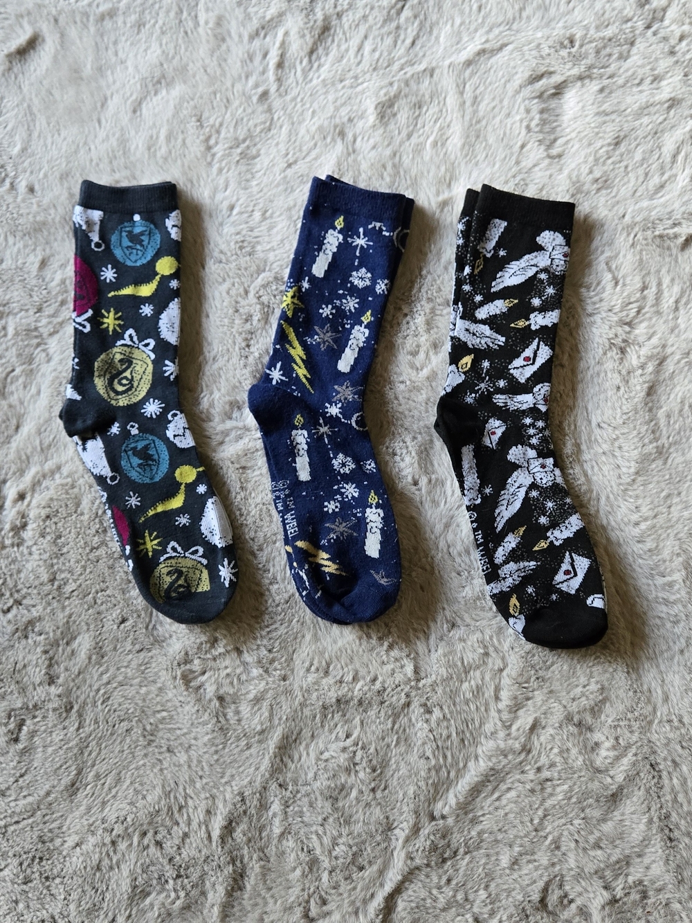 Women’s Harry Potter Crew Socks - Black, Navy, Gray
